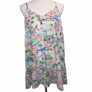 SHOW ME YOUR MUMU MINI DRESS/LONG TOP Tropical L